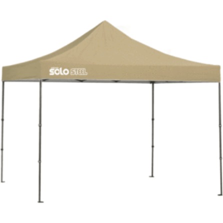 Shelterlogic Canopy Tents & Pergolas 10 ft. x 10 ft. Khaki Solo Steel SOLO100 Straight Leg Pop-Up Canopy by Shelterlogic 677599334474 167543DS 10 ft. x 10 ft. Khaki Solo Steel SOLO100 Straight Leg Pop-Up Canopy