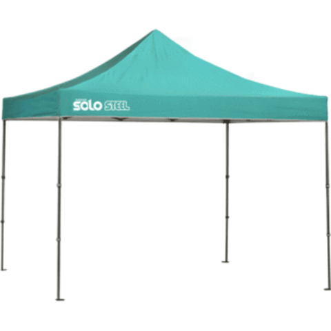 Shelterlogic Canopy Tents & Pergolas 10 ft. x 10 ft. Turquoise Solo Steel SOLO100 Straight Leg Pop-Up Canopy by Shelterlogic 677599334412 167537DS 10 ft. x 10 ft. Turquoise Solo Steel SOLO100 Straight Leg PopUp Canopy