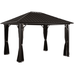 Shelterlogic Canopy Tents & Pergolas 10 ft. x 14 ft. Dark Brown Genova Hardtop Gazebo by Shelterlogic 772830165043 500-9165043