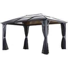 Shelterlogic Canopy Tents & Pergolas 10 ft. x 14 ft. Dark Gray Meridien Hardtop Gazebo by Shelterlogic 772830162943 500-8162943