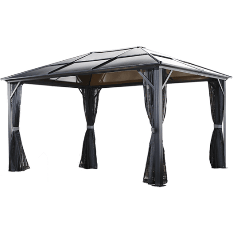 Shelterlogic Canopy Tents & Pergolas 10 ft. x 14 ft. Dark Gray Meridien Hardtop Gazebo by Shelterlogic 772830162943 500-8162943