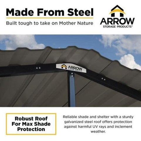 Shelterlogic Carport 10 ft. x 20 ft. x 7 ft. Charcoal Arrow Carport by Shelterlogic 026862111753 CPHC102007 10 ft. x 20 ft. x 7 ft. Charcoal Arrow Carport Shelterlogic CPHC102007