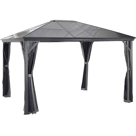 Shelterlogic Gazebo 10 ft. x 12 ft. Dark Gray Verona Hardtop Gazebo by Shelterlogic 772830162868 312-9162868