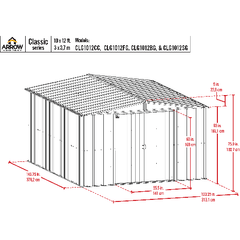 10 ft. x 12 ft., Sage Green Arrow Classic Steel Storage Shed by Shelterlogic