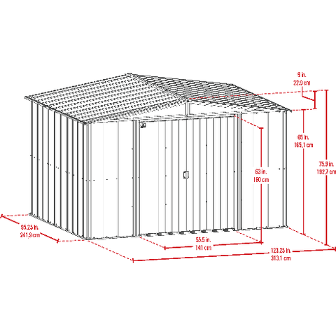 Shelterlogic Sheds and Storage 10 ft. x 8 ft., Blue Grey Arrow Classic Steel Storage Shed by Shelterlogic 026862114334 CLG108BG 10 ft. x 8 ft., Blue Grey Arrow Classic Steel Storage Shed CLG108BG