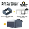 Image of Shelterlogic Sheds, Garages & Carports 10 ft. x 15 ft. Gray Enclosure Kit for Arrow Carport by Shelterlogic 781880200680 10182