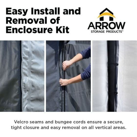 Shelterlogic Sheds, Garages & Carports 10 ft. x 15 ft. Gray Enclosure Kit for Arrow Carport by Shelterlogic 781880200680 10182