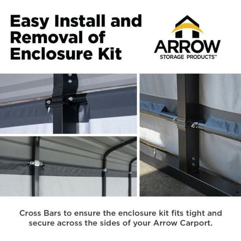 Shelterlogic Sheds, Garages & Carports 10 ft. x 15 ft. Gray Enclosure Kit for Arrow Carport by Shelterlogic 781880200680 10182