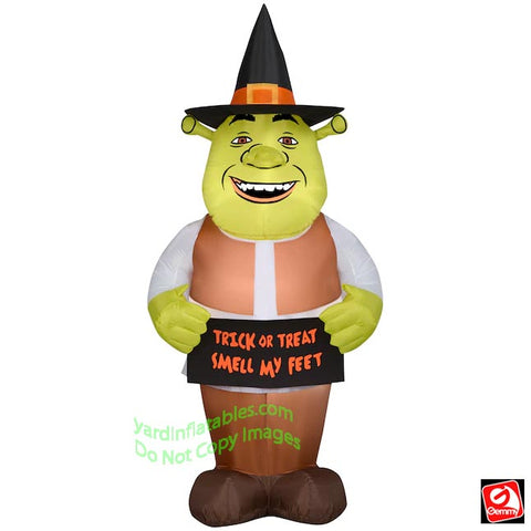 6.5' Gemmy Airblown Universial Halloween Shrek w/ Witch Hat