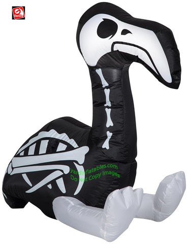 3' Gemmy Airblown Inflatable Halloween Skeleton Flamingo