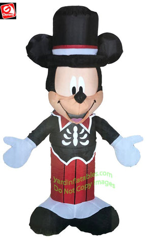 3 1/2' Gemmy Airblown Inflatable Mickey Mouse Skeleton Outfit