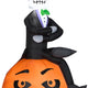 5 1/2' Gemmy Airblown Inflatable Halloween Skeleton w/ Top Hat Sitting On Pumpkin