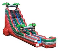 22' Tropical Red Marble Inflatable Water Slide with Blower