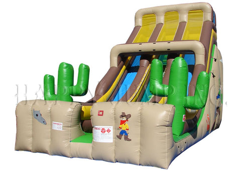 24 Foot Western Double Lane Inflatable Slide