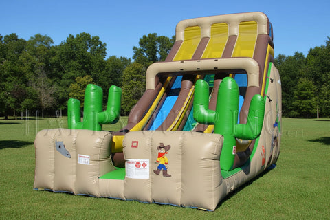 24 Foot Western Double Lane Inflatable Slide