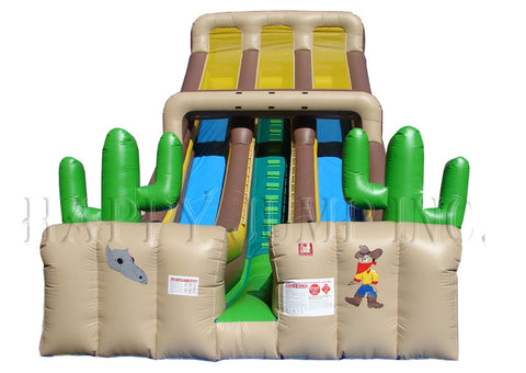 24 Foot Western Double Lane Inflatable Slide