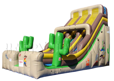 24 Foot Western Double Lane Inflatable Slide
