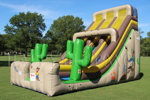 24 Foot Western Double Lane Inflatable Slide