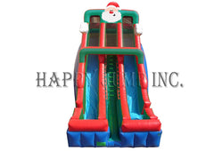 Santa 24 Foot Double Lane Inflatable Slide
