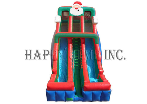 Santa 24 Foot Double Lane Inflatable Slide