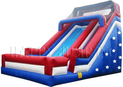 24 Foot Patriotic Single Lane Inflatable Slide