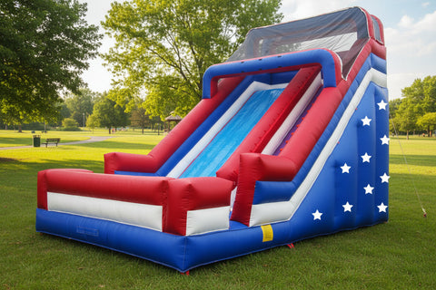 24 Foot Patriotic Single Lane Inflatable Slide