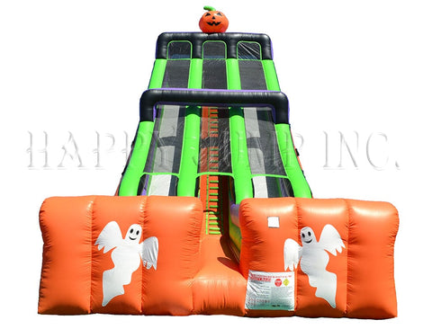 28 Foot Halloween Double Lane Inflatable Slide