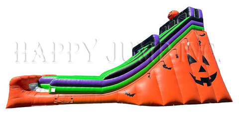 28 Foot Halloween Double Lane Inflatable Slide