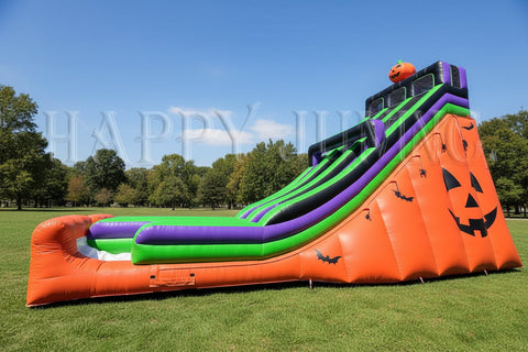 28 Foot Halloween Double Lane Inflatable Slide