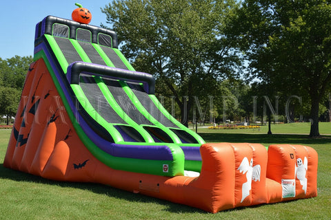 28 Foot Halloween Double Lane Inflatable Slide