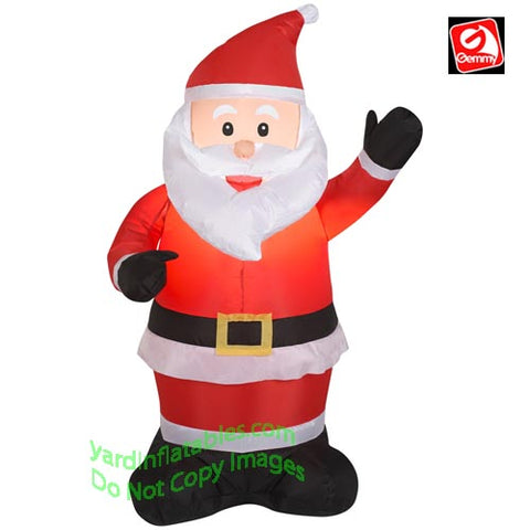 3 1/2' Gemmy Airblown Inflatable Santa Waving Left Hand