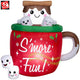 4.5' Gemmy Airblown Inflatable S'mores Hot Cocoa Mug Scene w/ Marshmallows