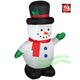 4' Gemmy Airblown Inflatable Snowman Wearing Green Mittens And Red Scarf