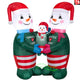 4' Gemmy Airblown Snowman Pajama Family Scene