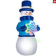 12' Gemmy Airblown Inflatable Christmas Snowman Holding Snowflake w/ Rainbow Wave Lights