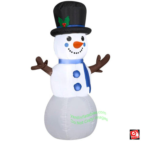 4' Gemmy Airblown Inflatable Christmas Snowman w/ Stick Arms Wearing Top Hat