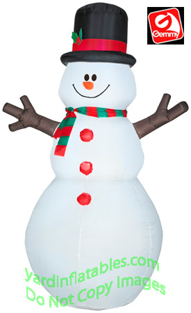 6' Gemmy Airblown Inflatable Christmas Snowman With Stick Arms