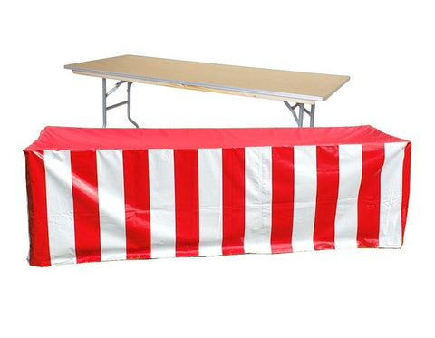 Vinyl 6' Banquet Table Cover, Red & White