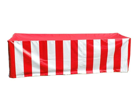 Vinyl 6' Banquet Table Cover, Red & White