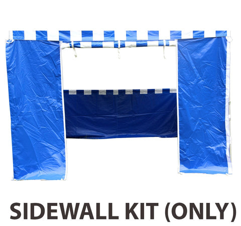 10' x 10' 50mm Speedy Pop-up Carnival Tent Sidewall Kit, Blue and White Strip 