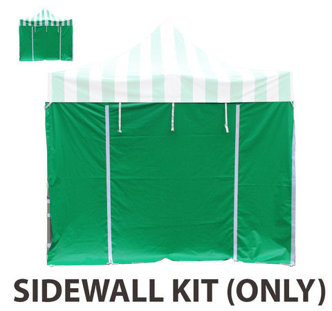 10' x 10' 50mm Speedy Pop-up Carnival Tent Sidewall Kit, Green and White Strip 