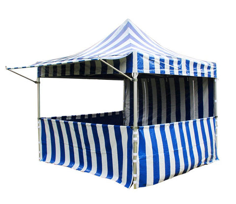 10' x 10' 50mm Speedy Pop-up Carnival Tent with Sidewalls, Blue and White