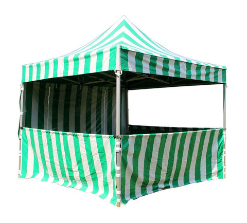 10' x 10' 50mm Speedy Pop-up Party Tent with Sidewalls, Green and White