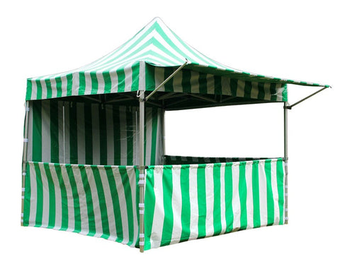 10' x 10' 50mm Speedy Pop-up Party Tent with Sidewalls, Green and White