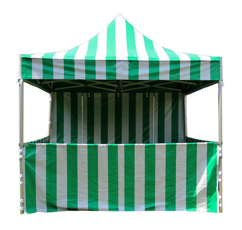 10' x 10' 50mm Speedy Pop-up Party Tent with Sidewalls, Green and White