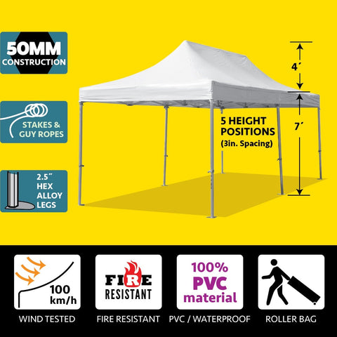 10' x 20' 50mm Speedy Pop-up Party Tent - White