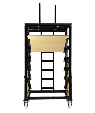 10-Pack of 30" Square Bistro / Cocktail Tables and Heavy Duty Steel Moving Cart Bundle