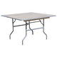 60" Square Wood Folding Table