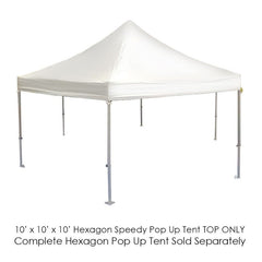 10' x 10' x 10' Hexagon Speedy Tent Top - White