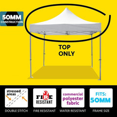 10' x 10' 50mm Speedy Tent Top - White